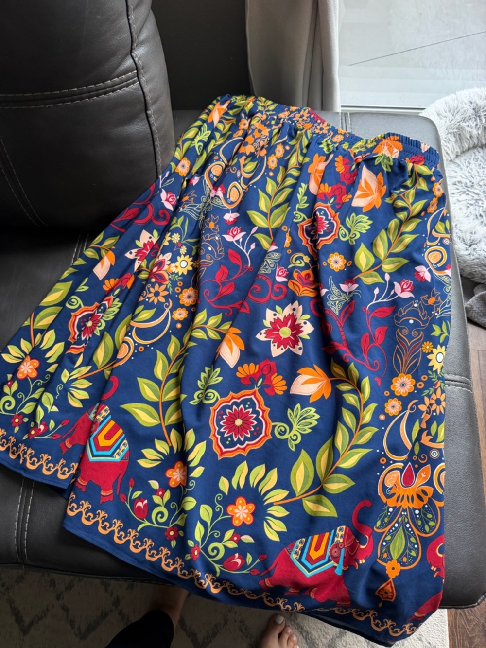 BloomChic Navy Multi-Color Floral Print Skirt